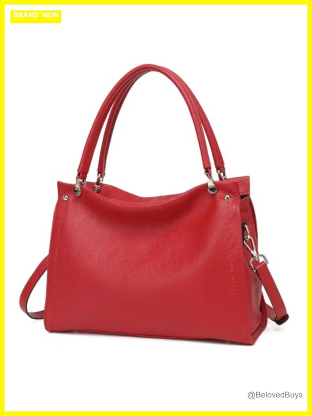 Genuine Leather Tote Handbag for Women - Soft Satchel Shoulder Hobo Bag